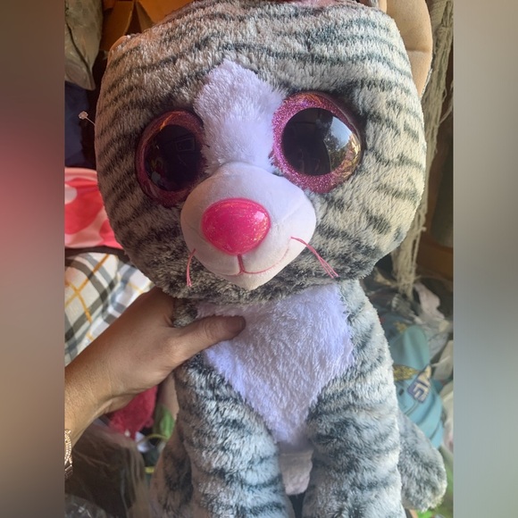 TY bundle of 2 Large 20” Kiki the Cat & Glamour the Leopard hard plushies - Picture 8 of 10